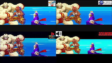 Street Fighter Alpha 2 intro Arcade VS PS1 VS Saturn VS SNES Console VS Console