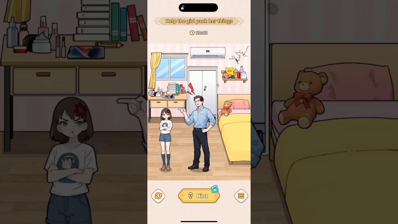 Puzzle Game 438 Help the girl pack her things 