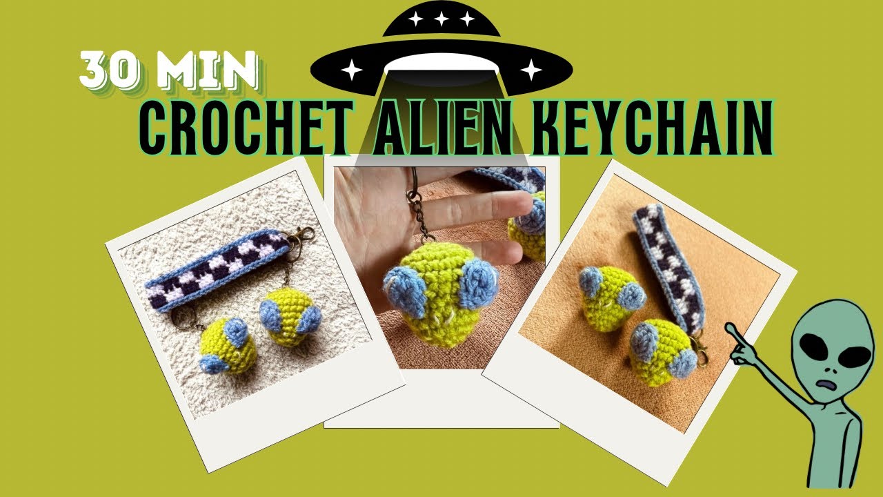 30 Minute Crochet Project | Alien Keychain - YouTube