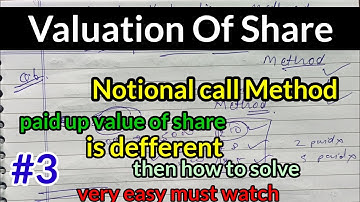 #3 Valuation of share। notional call method। asset valuation method