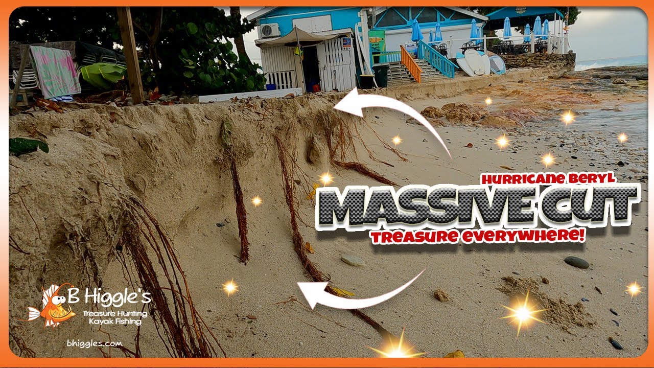 MASSIVE CUTS after Hurricane Beryl Reveals Treasure EVERYWHERE Beach ...
