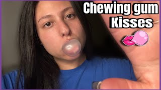 Asmr~ Chewing gum with kisses up close | mouth sounds