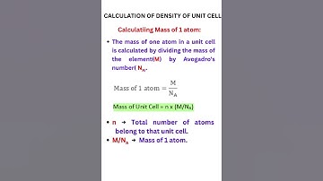 Solid State  Calculation of Density of Unit Cell #12thchemistry #chemistry #physics