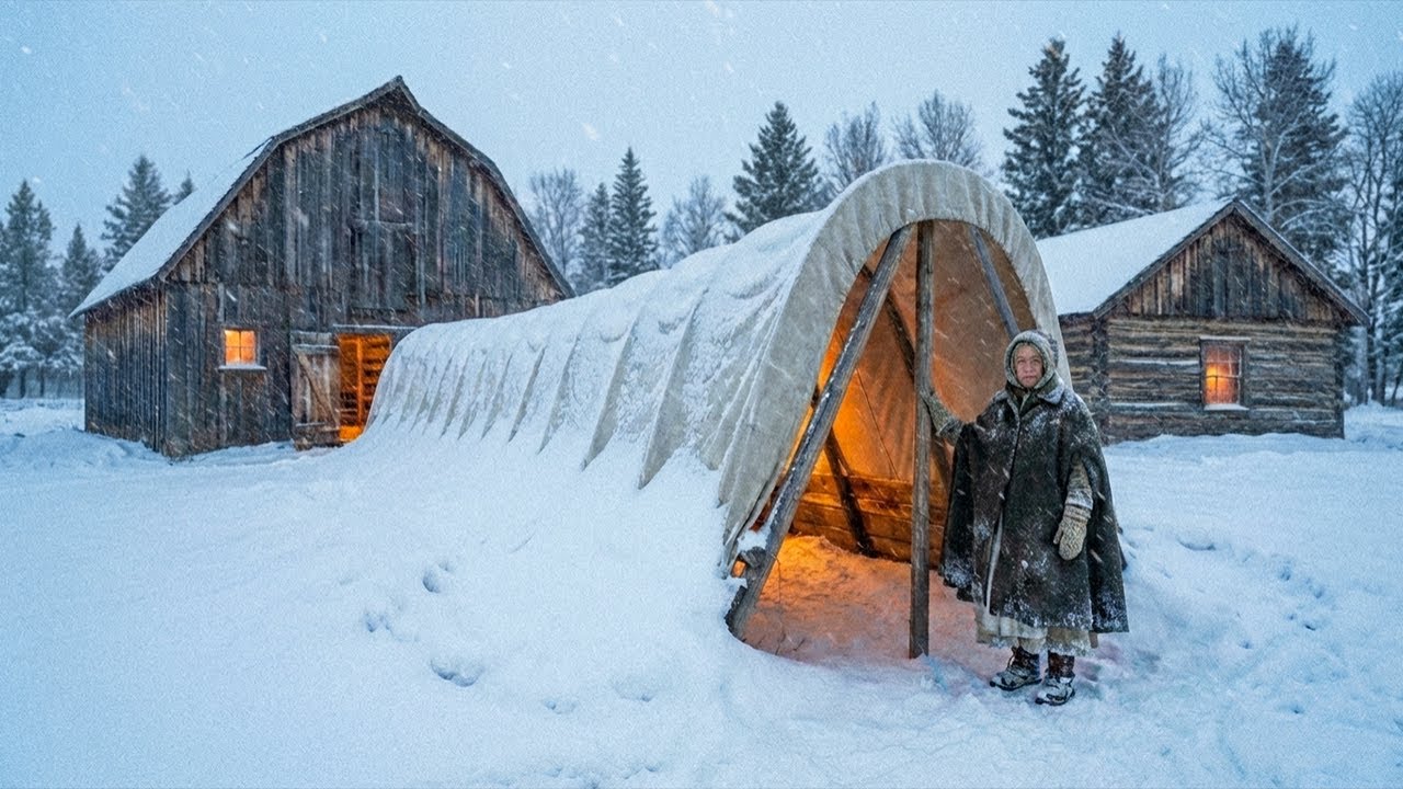 Она построила палаточный «туннель» к своему сараю — зима доказала, что это гениальный способ обог...