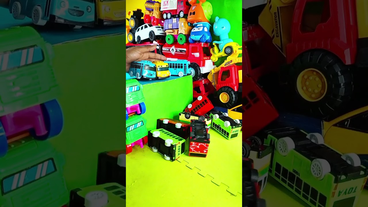 Colorful Toy Trucks,  Bus, Excavator & Cars Adventure | Fun for Kids 🚜 