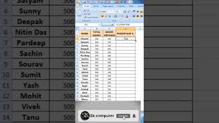 How To Calculate  percentage #excel #excelshortcuts #msexcel #exceltutorial #viralshorts #shorts