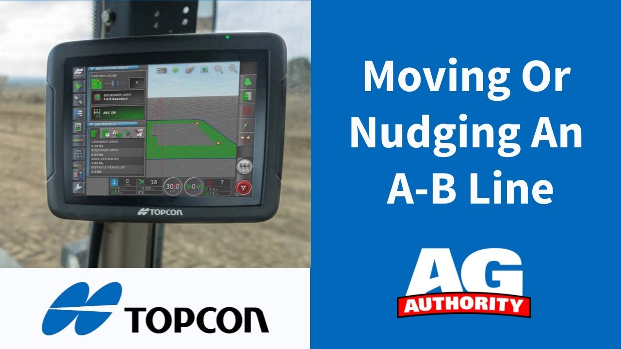 Topcon GX45 - Moving Or Nudging An A-B Line - YouTube