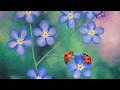 Ladybugs & Forget Me Nots Acrylic Painting LIVE Tutorial