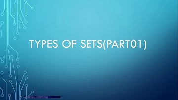 Types Sets Part 01| Urdu &Hindi Lecture 05