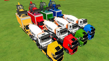 TRANSPORT COLOURS OF CARS AND CAT BACKHOE LOADER IN FS 22 | FARMING SIMULATOR 22