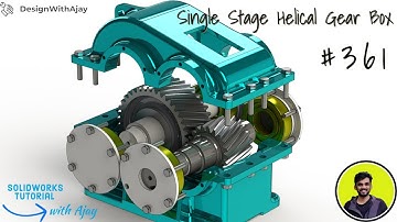 Single Stage Helical Gear Box  link in Description #361  ( 1: 2 Ratio ) #tutorial #designwithajay