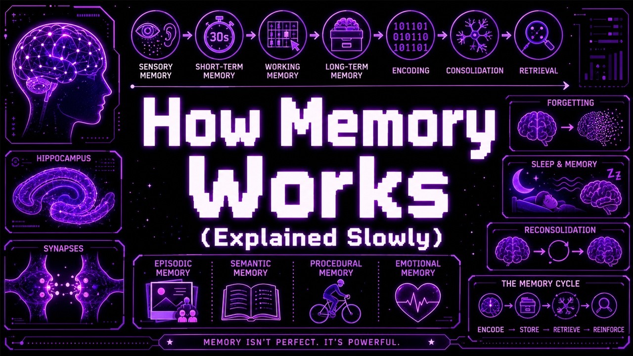 Literally Everything About How Memory Works Explained Slowly (For Sleep)