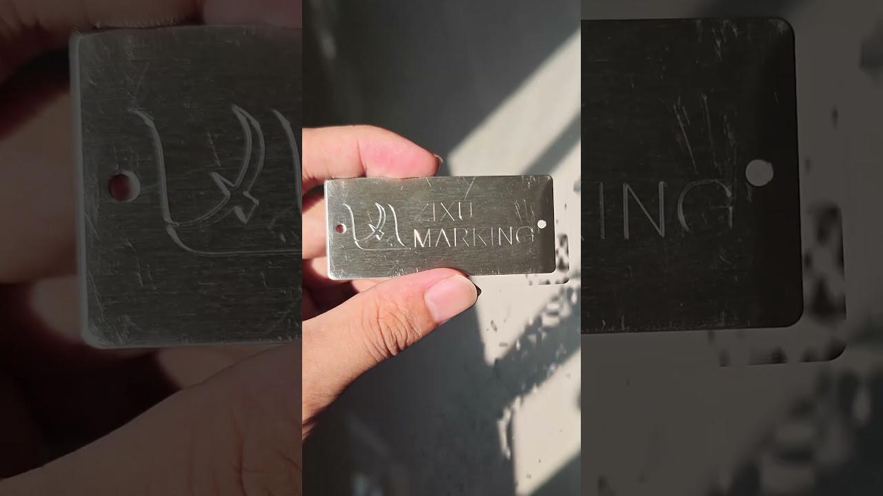 Scribe machine marking effect between typical setting and less force for jewelry and watches.