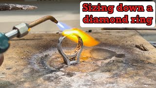Sizing down a diamond ring… jewellery repair ( jewelry repair )
