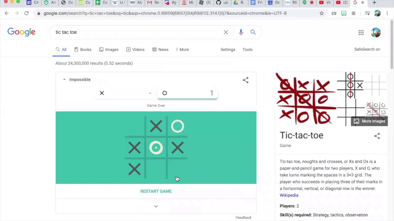 We Beat Tic Tac Toe Impossible on Google! 