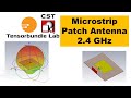 Cst tutorial cst microstrip patch antenna design  simulation 24 ghz