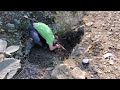 Digging Out Culvert Until It's Blasting Water