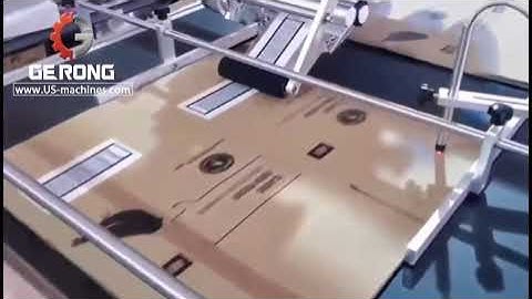 Automatic box cardboard barcode adhesive stick flat surface labeling machine running video