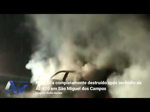Vídeo: Palio fica completamente destruído após incêndio na AL 420 em São Miguel dos Campos