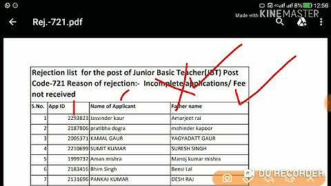 JBT ( Post Code - 721 ) Rejected Candidates ( 5000 + ) List !