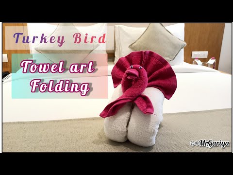 turkey bird towel folding art | how to make a turkey with a towel | towel art decoration