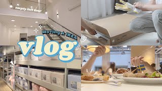 move in vlog🏠 | Empty loft apartment tour, building IKEA furniture🪑 , aesthetic room makeover 💛