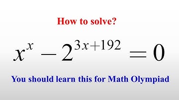 Nice Exponential Equation | Math Olympiad Problem