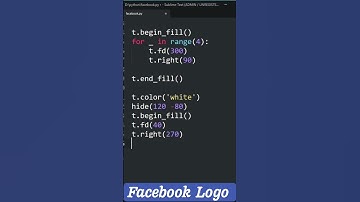 Python Turtle Draw Facebook Logo #facebook  #design #youtubeshorts #python #turtle #shorts