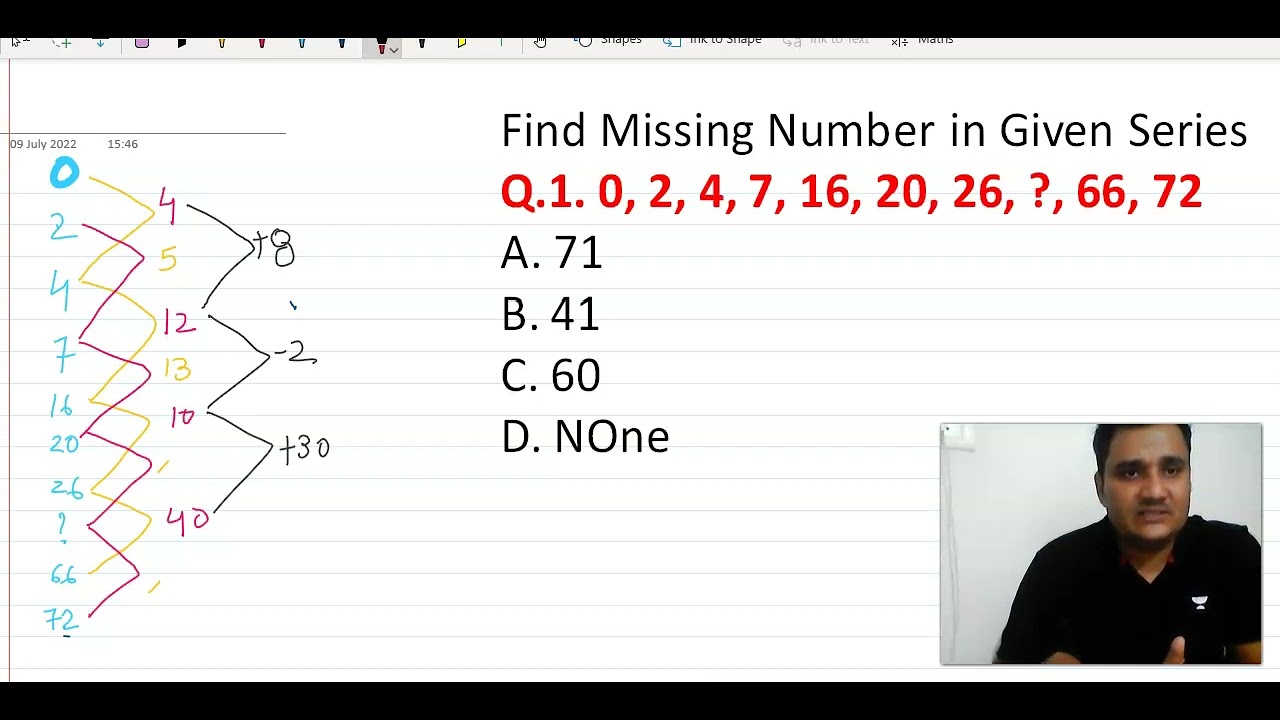 0, 2, 4, 7, 16, 20, 26, ?, 66, 72 Find Missing Number in given Series 