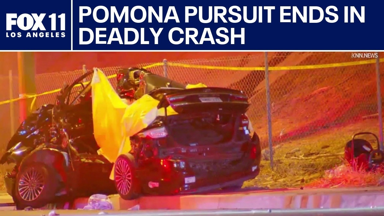 Pomona chase ends in violent crash; 2 innocent people killed - YouTube