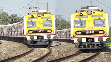 Dangerous Honking Wap5 Balurghat Express+Katwa Howrah ICF Local Trains Skipping Huge Curve