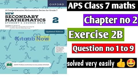 Chapter no 2 || Exercise 2B || Question no 1 to 9 || Oxford secondary mathematics book 2