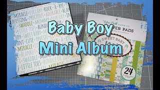 Scrapbook Mini Album Junge/Boy, Echo Park Sweet Baby Boy, basteln mit Papier, DIY