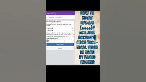 How to creat invalid  (ꙟꙟꙟꙟ)Facebook Account||2020 Technical video in urdu by Fahad Tricker