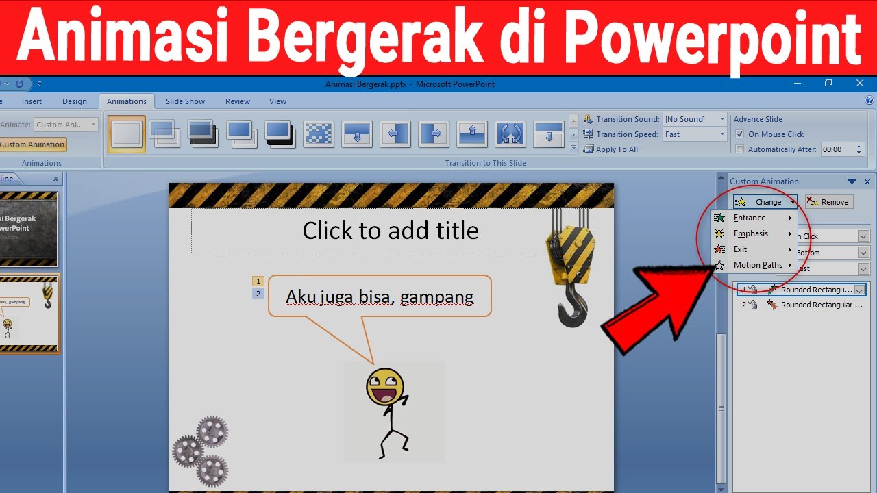 Cara Membuat Animasi Bergerak Power Point Tutorial Power Point Hot