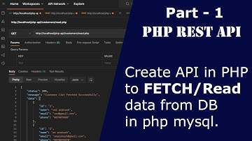 PHP REST API CRUD 1: Create API in PHP to fetch data from database in php mysql | Database & Read
