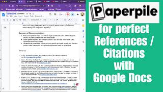 PaperPile for perfect References / Citations with Google Docs