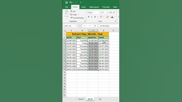 Extract Day Month & Year from a Date In Excel | #viral #exceltutorial #excel #exceltips #exceltricks