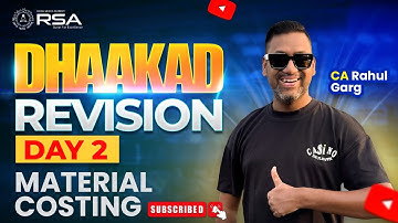 MATERIAL COSTING🥇Dhaakad Revision✌️Cost - Day 2🔴 Concepts + Questions🏆Let