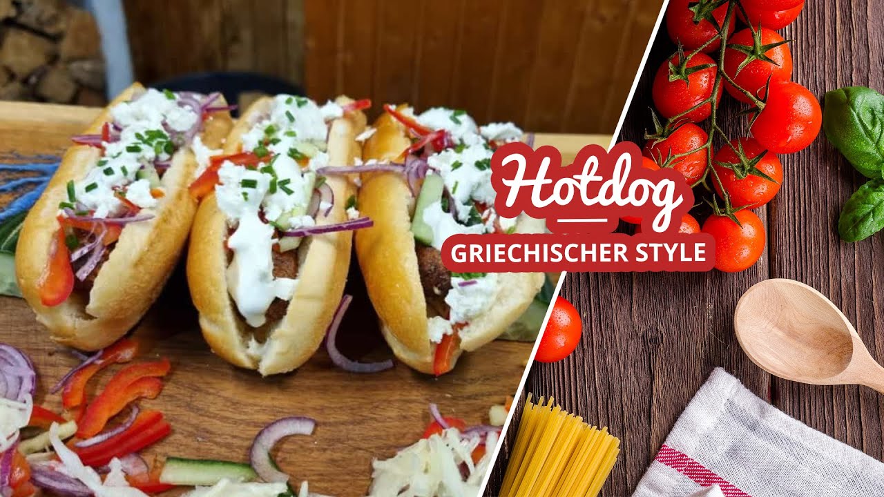Hot Dog im griechischen Style