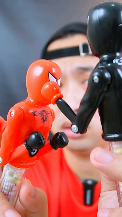 Spiderman Toys Filled with Colorful Candy🍭 #mukbang #eatmoji #viralcandy #spiderman