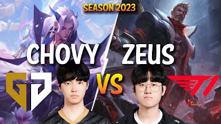 GEN Chovy vs T1 Zeus  Chovy YONE vs Zeus JAYCE Top  Patch 13.18 KR Ranked