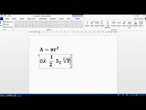 Create MathType Input Equations in Word 2013