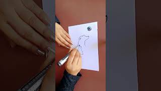 Dog & Cat Drawing from One Line Art #easy #easydrawing #lineartdrawing #short#cat