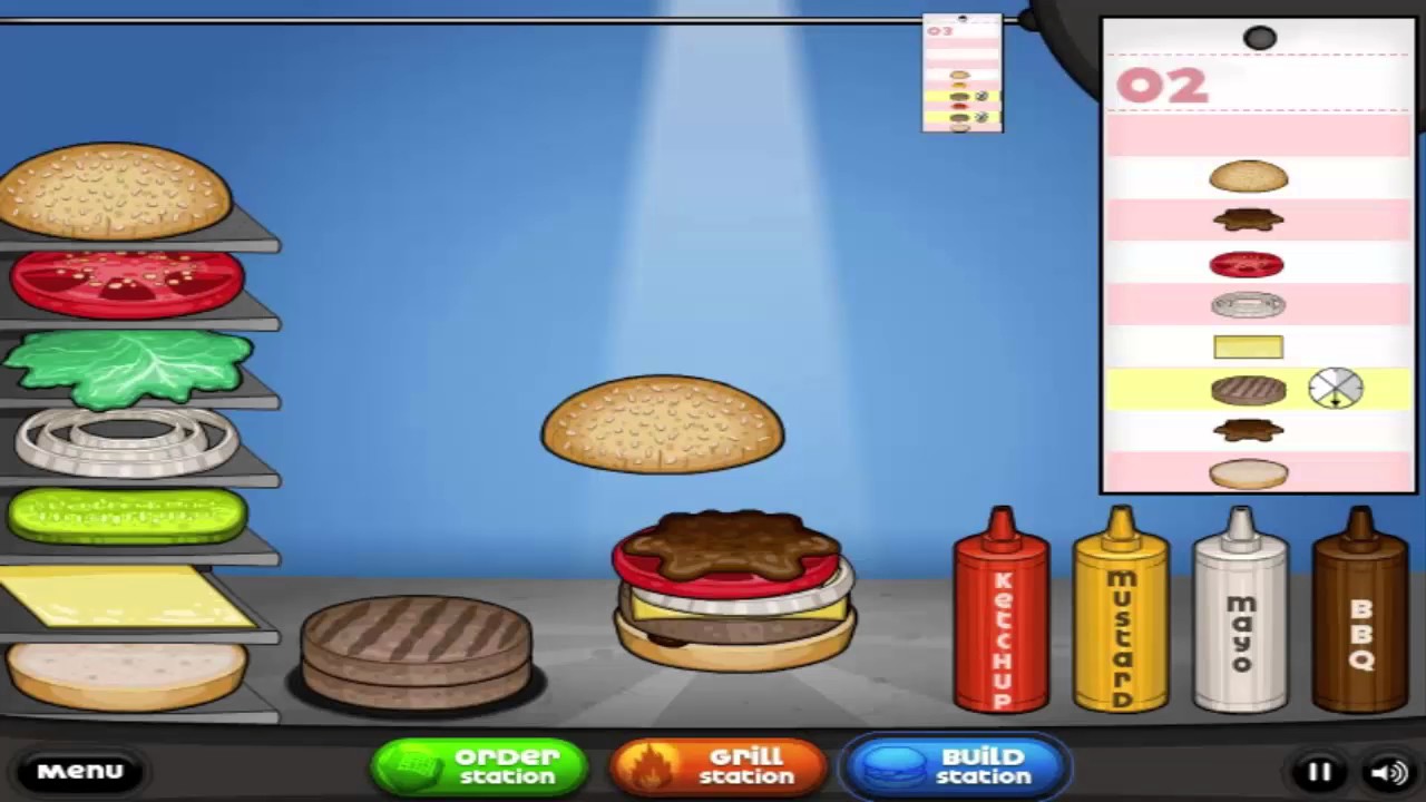 Funny Game Videos Relaxing Games Papa's Burgeria 1 YouTube