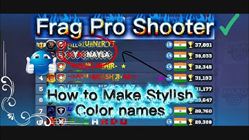 How To Make Stylish Color Names In Frag Pro Shooter