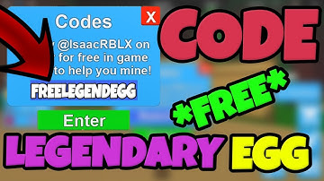*LEGENDARY CODE* (GIVES FREE LEGENDARY EGG) MINING SIMULATOR (Roblox)