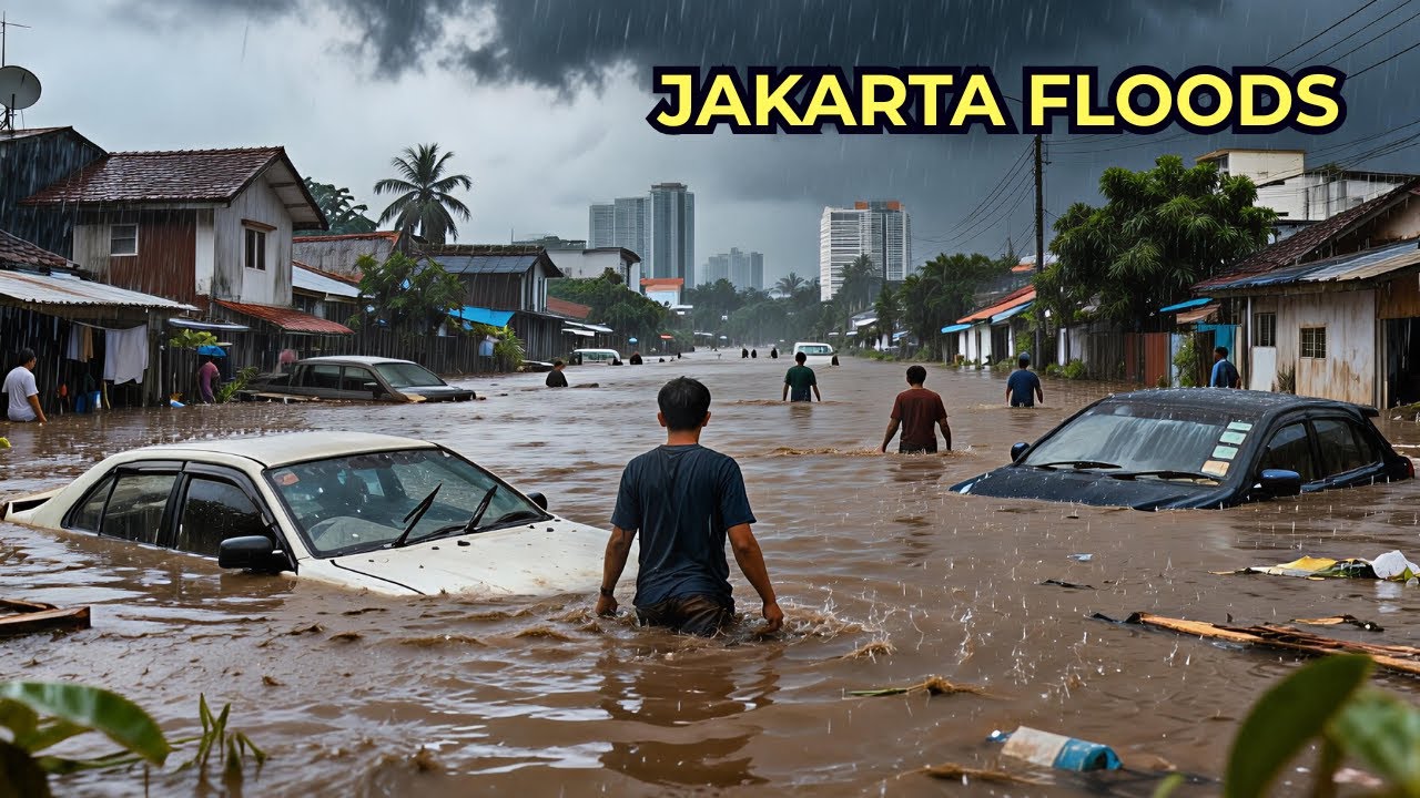 TERRIFYING JAKARTA FLOODS CAUGHT ON CAMERA AS HEAVY RAINS HIT THE CITY