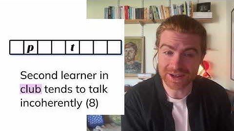 Cryptic Crossword #27: Second learner in club tends to talk incoherently (8)