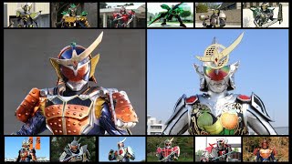 Kamen Rider Gaim Riders Henshin and Finisher Part 1 (Gaim Orange Arms - Gaim Drive Arms)